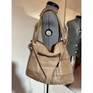 Women's Regina Rios One Size Beige Brown Leather Hobo Bag